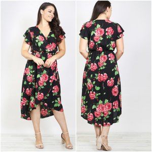 Black Rose Floral Dress